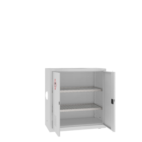 Otwarta szafa warsztatowa na chemikalia MSW110/5-24pa Malow 1040x1000x500 mm – niska szafa metalowa z 2 półko-wanienkami, ociekaczami i anemostatem z darmową dostawą