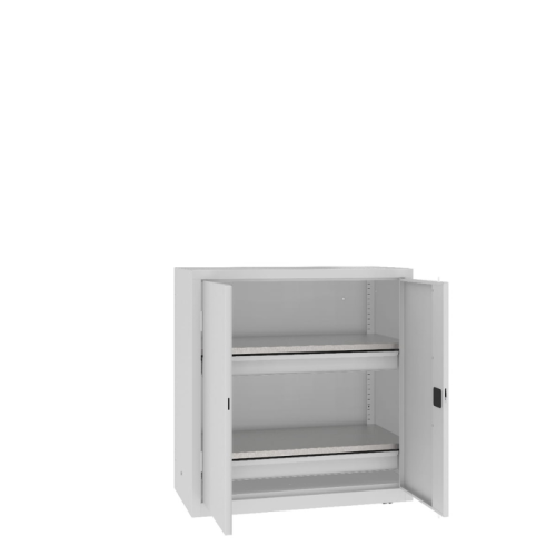 Otwarta szafa warsztatowa z półkami i szufladami MSW110/5-27 Malow 1040x1000x500 mm – niska szafa metalowa z 2 półkami i 2 szufladami z darmową dostawą