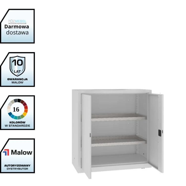 Szafa warsztatowa z półko-wanienkami MSW110/5-19 Malow 1040x1000x500 mm – niska szafa metalowa z 2 ocynkowanymi półko-wanienkami z darmową dostawą