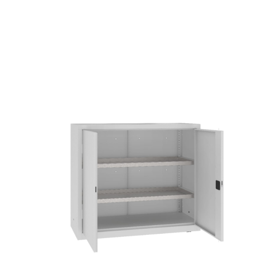Otwarta szafa warsztatowa z półko-wanienkami MSW112/5-19 Malow 1040x1200x500 mm – niska szeroka szafa metalowa z 2 ocynkowanymi półko-wanienkami z darmową dostawą