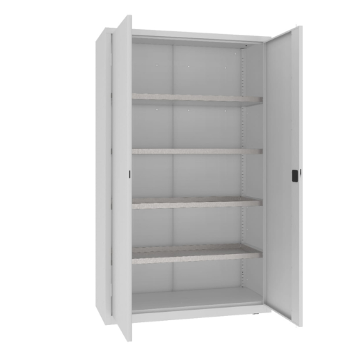 Otwarta szafa warsztatowa z półko-wanienkami MSW212/5-20 Malow 1990x1200x500 mm – wysoka szeroka szafa metalowa z 4 ocynkowanymi półko-wanienkami z darmową dostawą