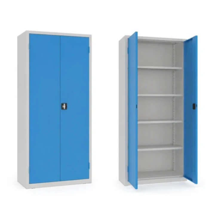 Niebieska szafa warsztatowa MSW 210/5-23 Malow RAL 7035/5012 – metalowa szafa narzędziowa do warsztatu, magazynu i serwisu. Pozmebel, outlet z darmową dostawą.