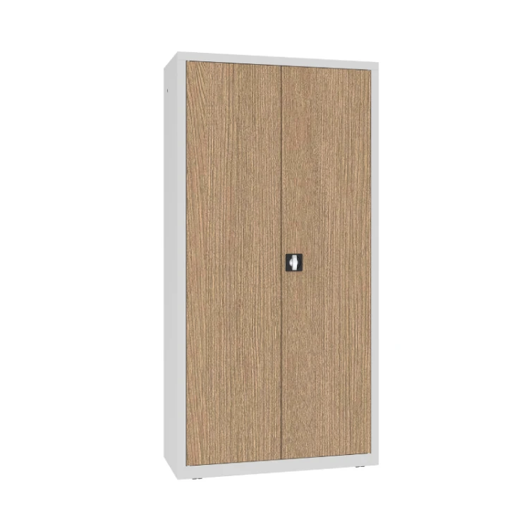 Zamknięta wysoka szafa na dokumenty z okleiną Orzech Włoski SBM 203 M Malow 1990x1000x435 mm – metalowa szafa biurowa na akta RODO z darmową dostawą