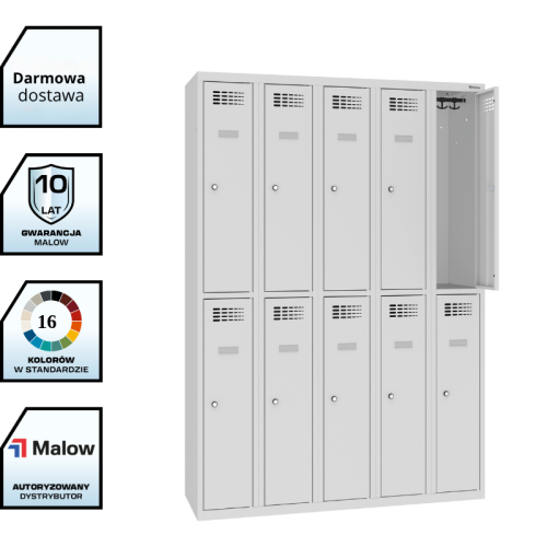 Szafka szkolna skrytkowa MSUS 2552 Malow – 10 skrytek, szerokość komory 250 mm, 1800 x 1250 x 400 mm z darmową dostawą