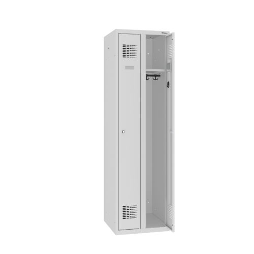 Otwarta dwukomorowa szafa szkolna ubraniowa MSUM 2520 Malow – szerokość komory 250 mm, 1800 x 500 x 500 mm z darmową dostawą