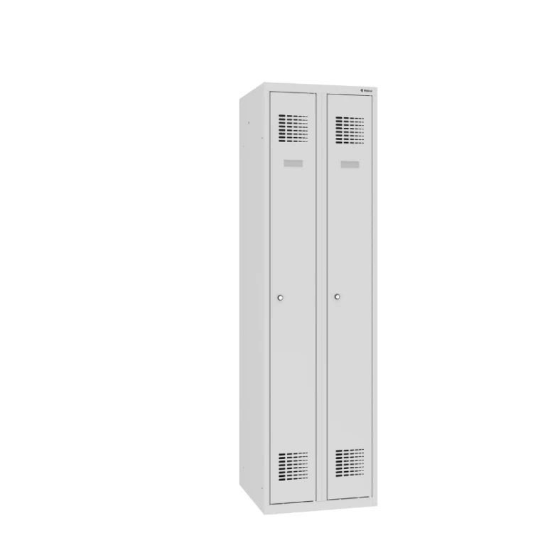 Zamknięta dwukomorowa szafa szkolna ubraniowa MSUM 2520 Malow – szerokość komory 250 mm, 1800 x 500 x 500 mm z darmową dostawą