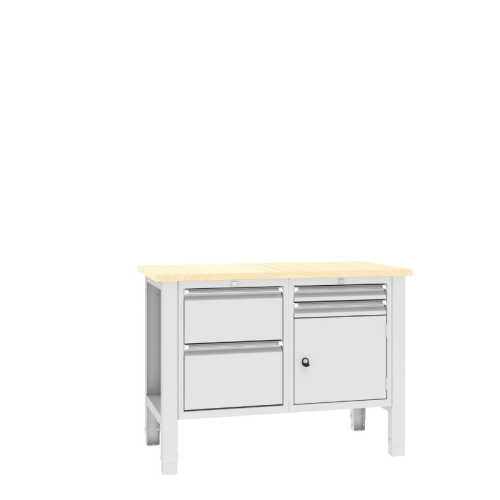 Stół warsztatowy SWT 12/6 1245x620 mm Malow – stół warsztatowy z szafką i 4 szufladami