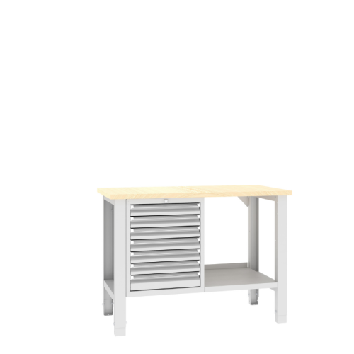 Stół warsztatowy SWT 12/8 1245x620 mm Malow – stół warsztatowy z 7 szufladami i półką