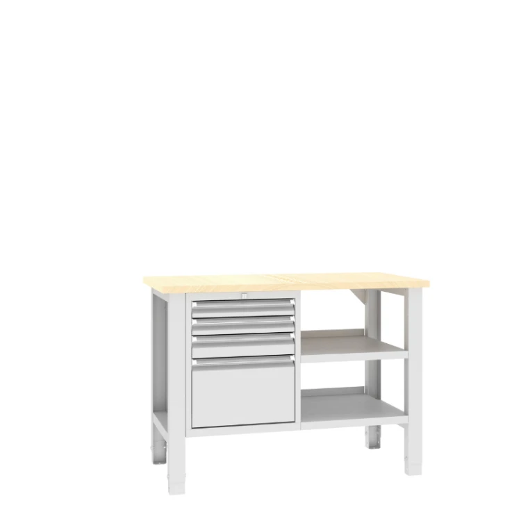 Stół warsztatowy SWT 12/9 1245x620 mm Malow – stół warsztatowy z 4 szufladami i 2 półkami