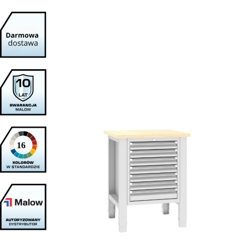 Stół warsztatowy SWT 07/4 725x620 mm Malow – kompaktowy stół warsztatowy z 7 szufladami z darmowa dostawą.png