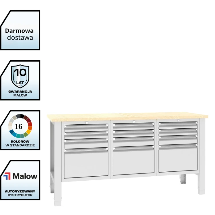 Stół warsztatowy SWT 17/3 1765x620 mm Malow – duży stół warsztatowy z szafką i 2 szufladami z darmowa dostawą.png