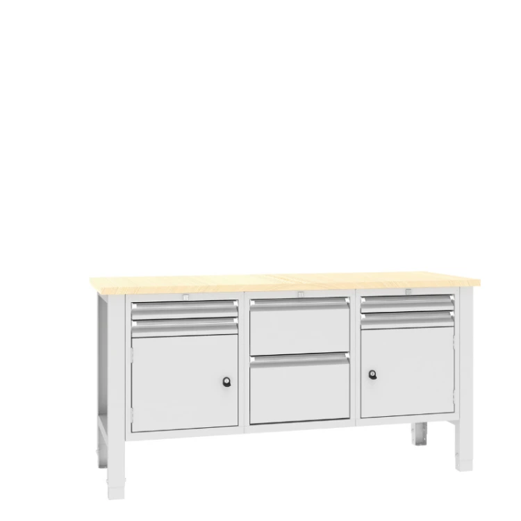 Stół warsztatowy SWT 17/6 1765x620 mm Malow – duży stół warsztatowy z 2 szafkami i 6 szufladami
