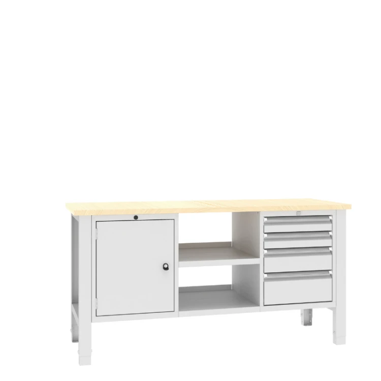 Stół warsztatowy SWT 17/10 1765x620 mm Malow – duży stół warsztatowy z 8 szufladami i szafką
