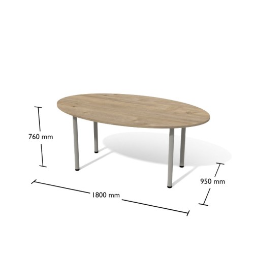 Stół konferencyjny Antrax SKE1 Dąb Coastland / Alu 1800 x 950 mm