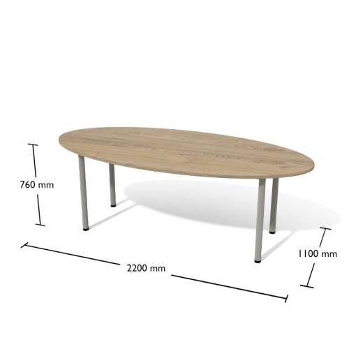 Stół konferencyjny Antrax SKE3 Dąb Coastland / Alu 2200 x 1100 mm