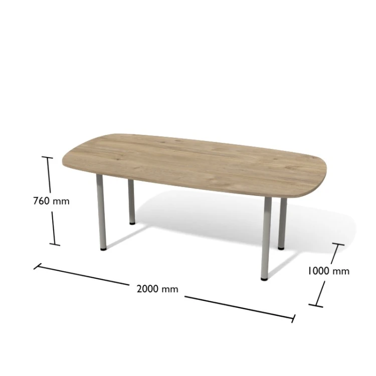 Stół konferencyjny Antrax SKB2 Dąb Coastland / Alu 2000 x 1000 mm