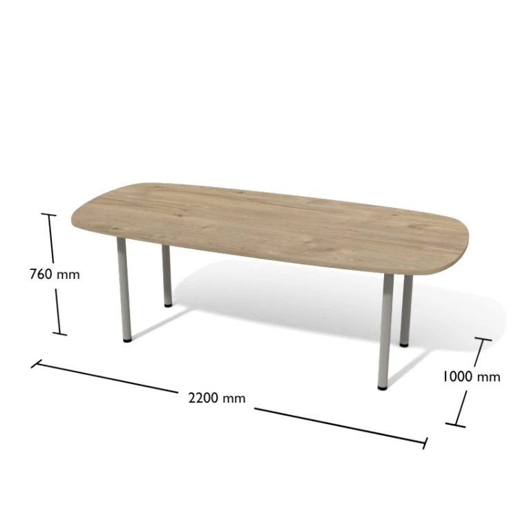 Stół konferencyjny Antrax SKB3 Dąb Coastland / Alu 2200 x 1000 mm
