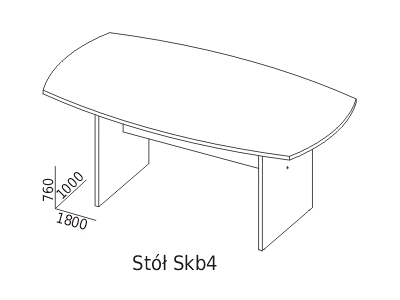 Stół konferencyjny Antrax SKB4 Dąb Coastland 1800 x 1000 mm
