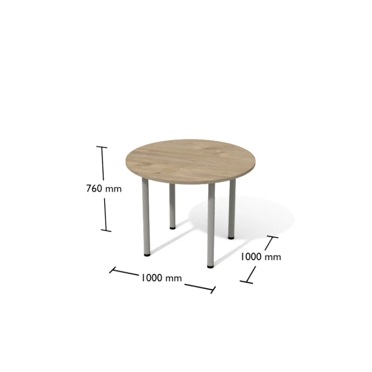 Okrągły stół konferencyjny Ø1000 mm SO2 Dąb Coastland / Alu Antrax