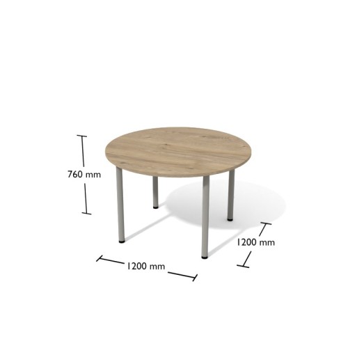Okrągły stół konferencyjny Antrax SO3 Dąb Coastland / Alu Ø1200 mm