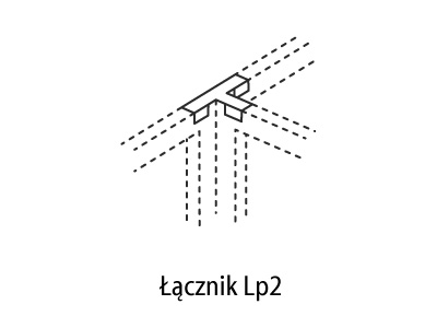 Łącznik Lp2 Antrax stelaż alu – łącznik do przegród open space OPENTECH