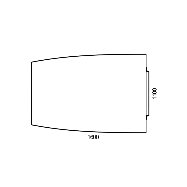 Wymiary XAR-Kdo-a Antrax 1600 x 1100 mm