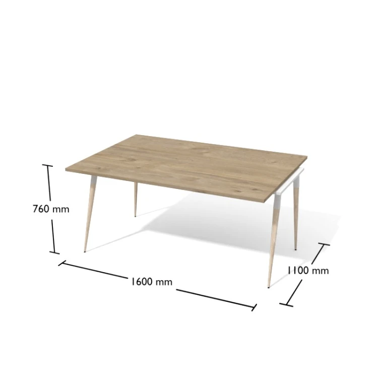Stół konferencyjny modułowy z prostokątnym blatem XAR-Kdp-a Antrax 1600 x 1100 mm – element A