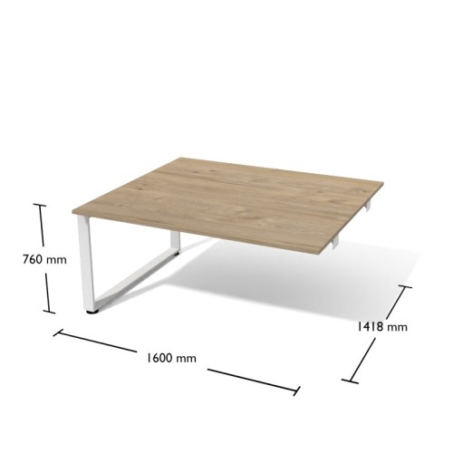 Stół konferencyjny modułowy dwustronny XAR-Kg4-14b Antrax 1600 x 1418 mm – element B na stelażu KG