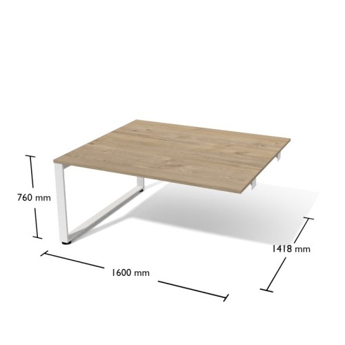 Stół konferencyjny modułowy dwustronny XAR-Kg4-14c Antrax 1600 x 1418 mm – element C na stelażu KG