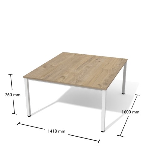 Stół jadalniany Stk12 Antrax 1600 x 1418 mm na kwadratowych nogach