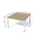 Biurko podwójne Btk10 Antrax 1200 x 1418 mm na kwadratowych nogach