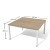 Biurko podwójne Btk11 Antrax 1400 x 1418 mm na kwadratowych nogach