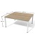 Biurko podwójne Btk12 Antrax 1600 x 1418 mm na kwadratowych nogach