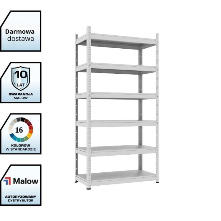 Metalowy regał magazynowy montowany na wcisk Rmm 301 - 6 półek