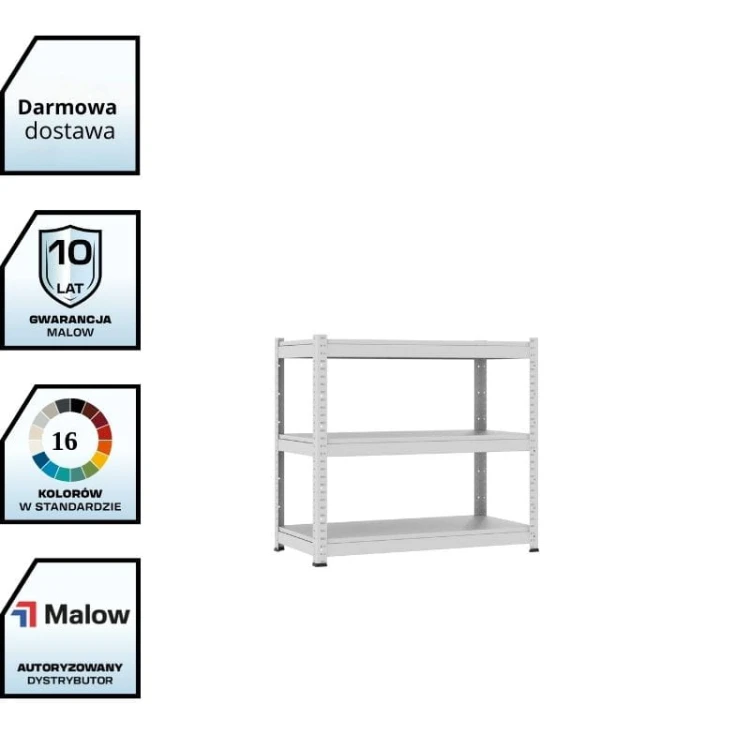 Metalowy regał magazynowy montowany na wcisk Rmm 302 - 3 półkowy