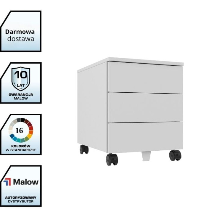 Mobilna metalowa szafka przybiurkowa SZP 530 Malow 3-szuflady z darmowa dostawą Pozmebel