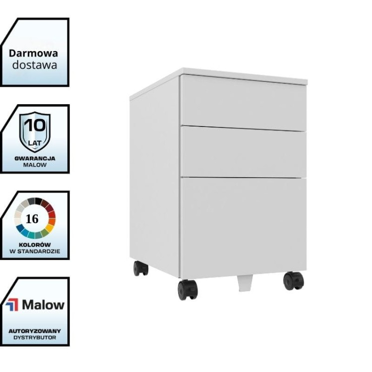 Mobilna metalowa szafka przybiurkowa SZP 630 Malow 3-szuflady z darmowa dostawą Pozmebel