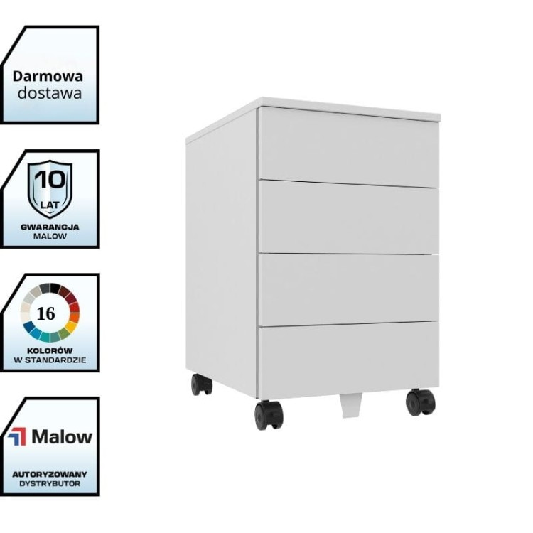 Mobilna metalowa szafka przybiurkowa SZP 640 Malow 4-szuflady z darmowa dostawa - Pozmebel