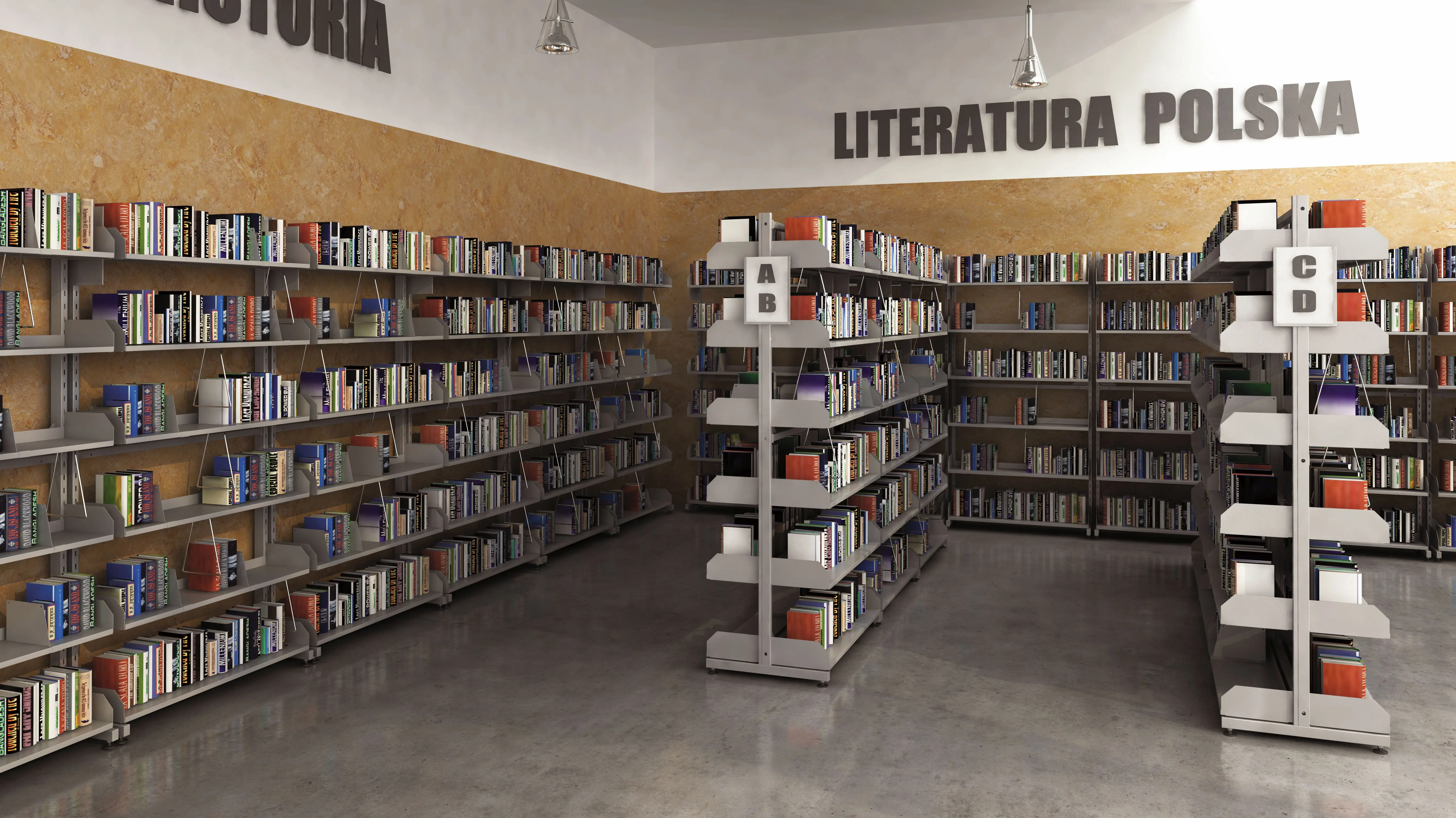 Regały biblioteczne metalowe - biblioteka, archiwum, czytelnia