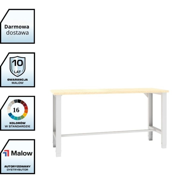 Stół warsztatowy SWT 17 1750x620 mm Malow - kompaktowy stol roboczy do warsztatu z darmowa dostawa
