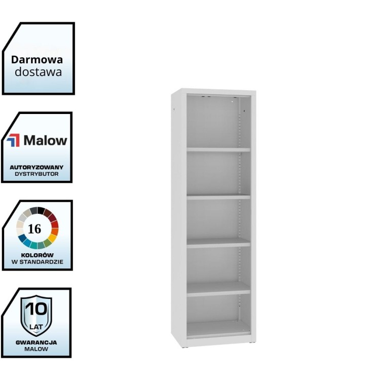 Wysoki regał zamknięty RZ o dużej pojemności, przeznaczony do archiwów i przechowywania dużej liczby dokumentów.